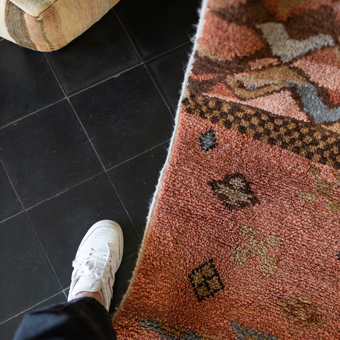 Red Azilal Rug – Handmade Moroccan Wool Carpet with Berber Patterns