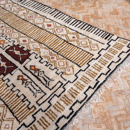 Handcrafted Azilal Wool Rug — Abstract Tribal Storytelling