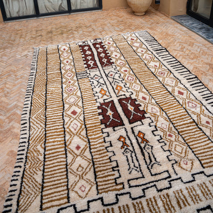 Handcrafted Azilal Wool Rug — Abstract Tribal Storytelling