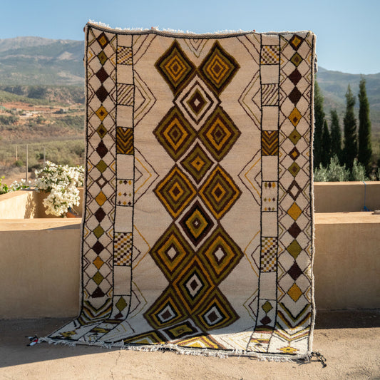 Heritage Azilal Rug — Intricate Vertical Patterns & Natural Dyes