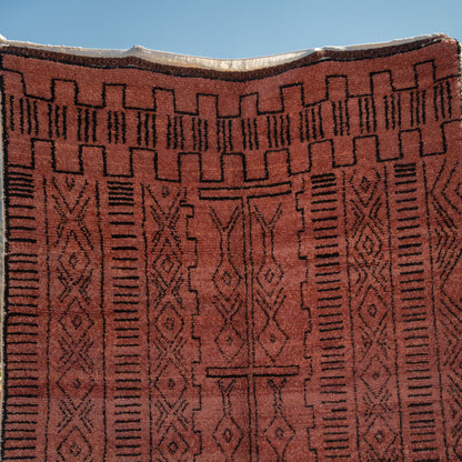 Red Azilal Rug – Handmade Moroccan Wool Carpet with Berber Motifs