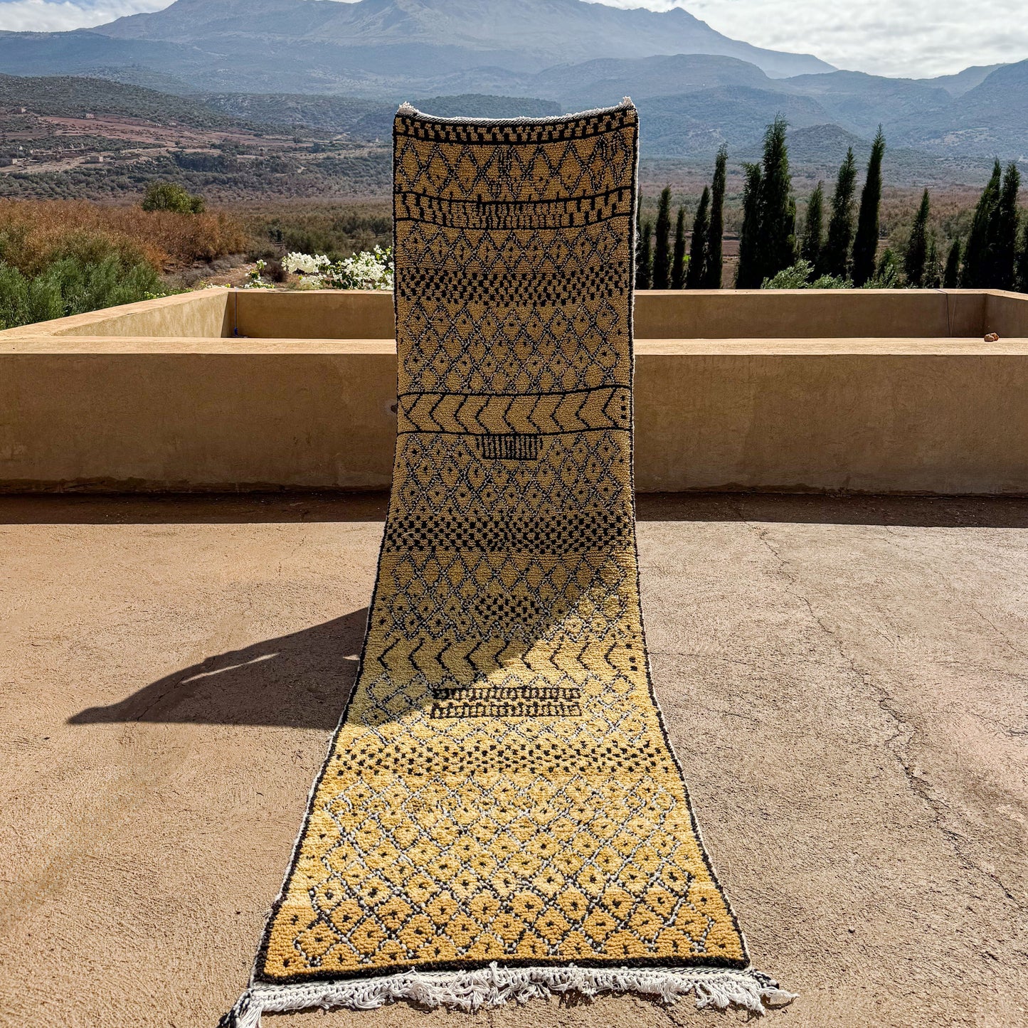 Azilal Runner Rug – Handmade Moroccan Wool Carpet with Traditional Berber Design