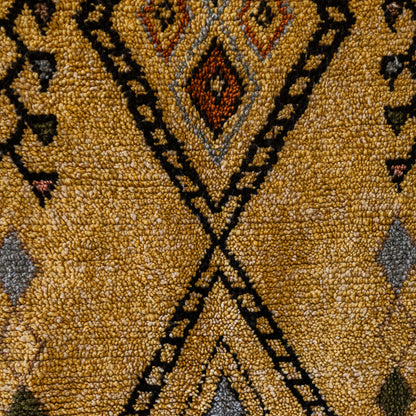 Yellow Azilal Rug – Handmade Moroccan Wool Carpet with Berber Patterns