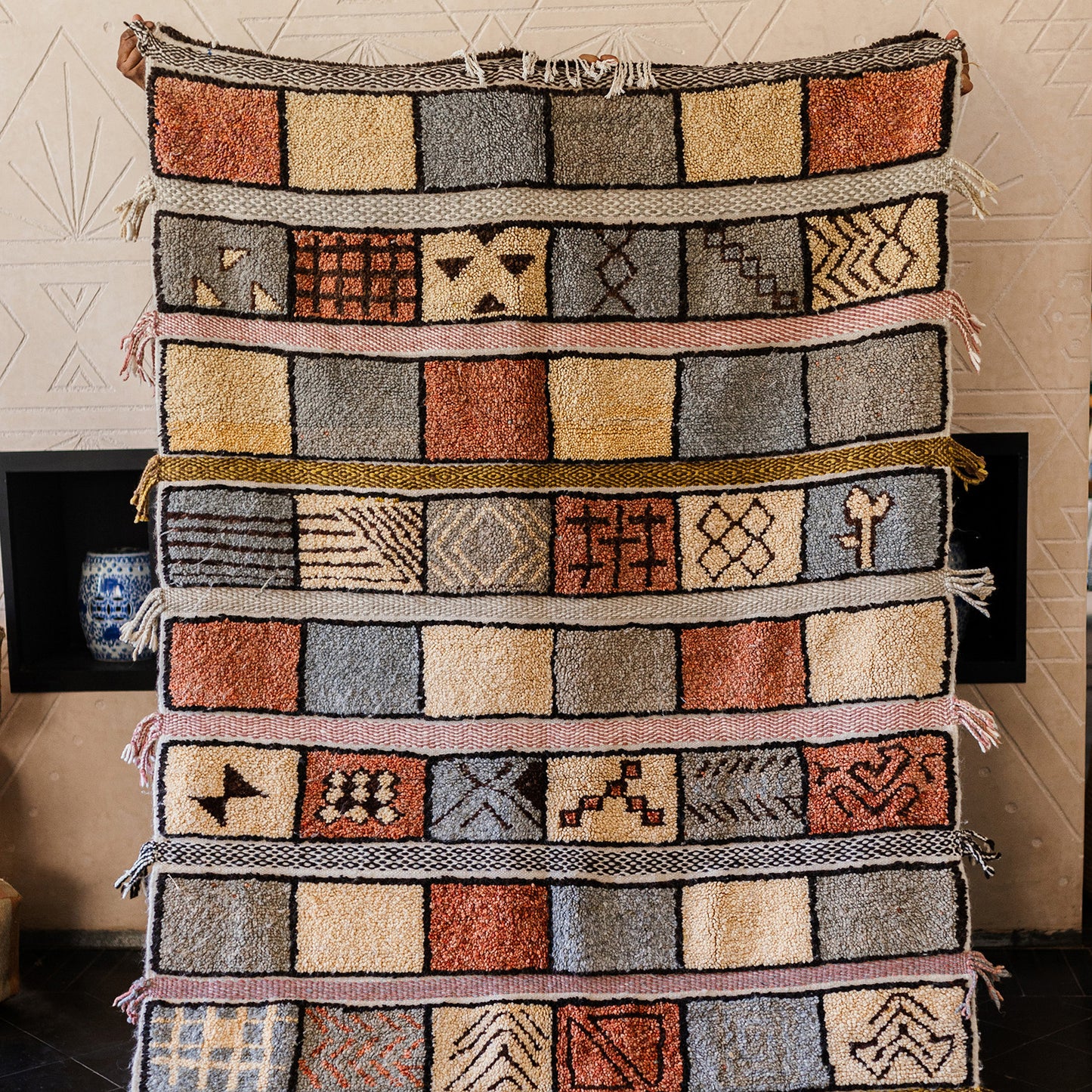 Colorful Azilal Rug – Handmade Moroccan Wool Carpet with Berber Motifs