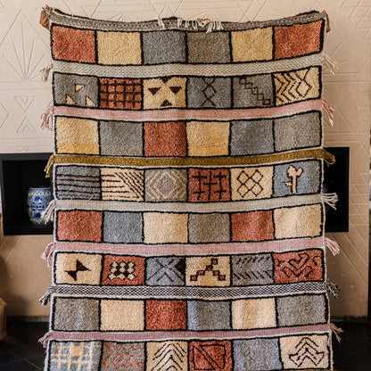 Colorful Azilal Rug – Handmade Moroccan Wool Carpet with Berber Motifs