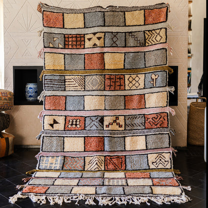 Colorful Azilal Rug – Handmade Moroccan Wool Carpet with Berber Motifs