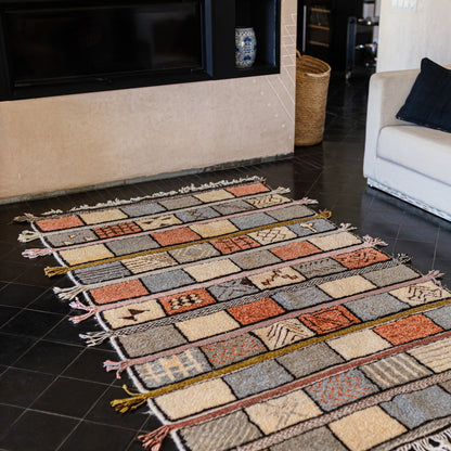 Colorful Azilal Rug – Handmade Moroccan Wool Carpet with Berber Motifs
