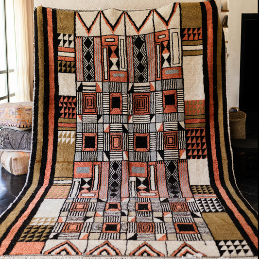 Colorful Azilal Rug – Large Handmade Moroccan Wool Carpet with Geometric Berber Patterns