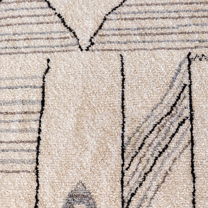 Large White Azilal Rug – Handmade Moroccan Wool Carpet with Minimal Berber Design