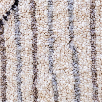 Large White Azilal Rug – Handmade Moroccan Wool Carpet with Minimal Berber Design