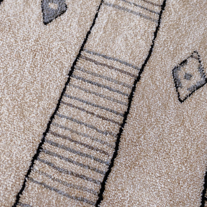 Large White Azilal Rug – Handmade Moroccan Wool Carpet with Minimal Berber Design