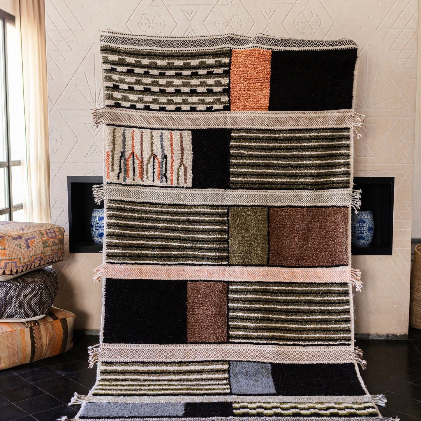 Modern Azilal Rug – Handmade Moroccan Wool Carpet with Geometric Design