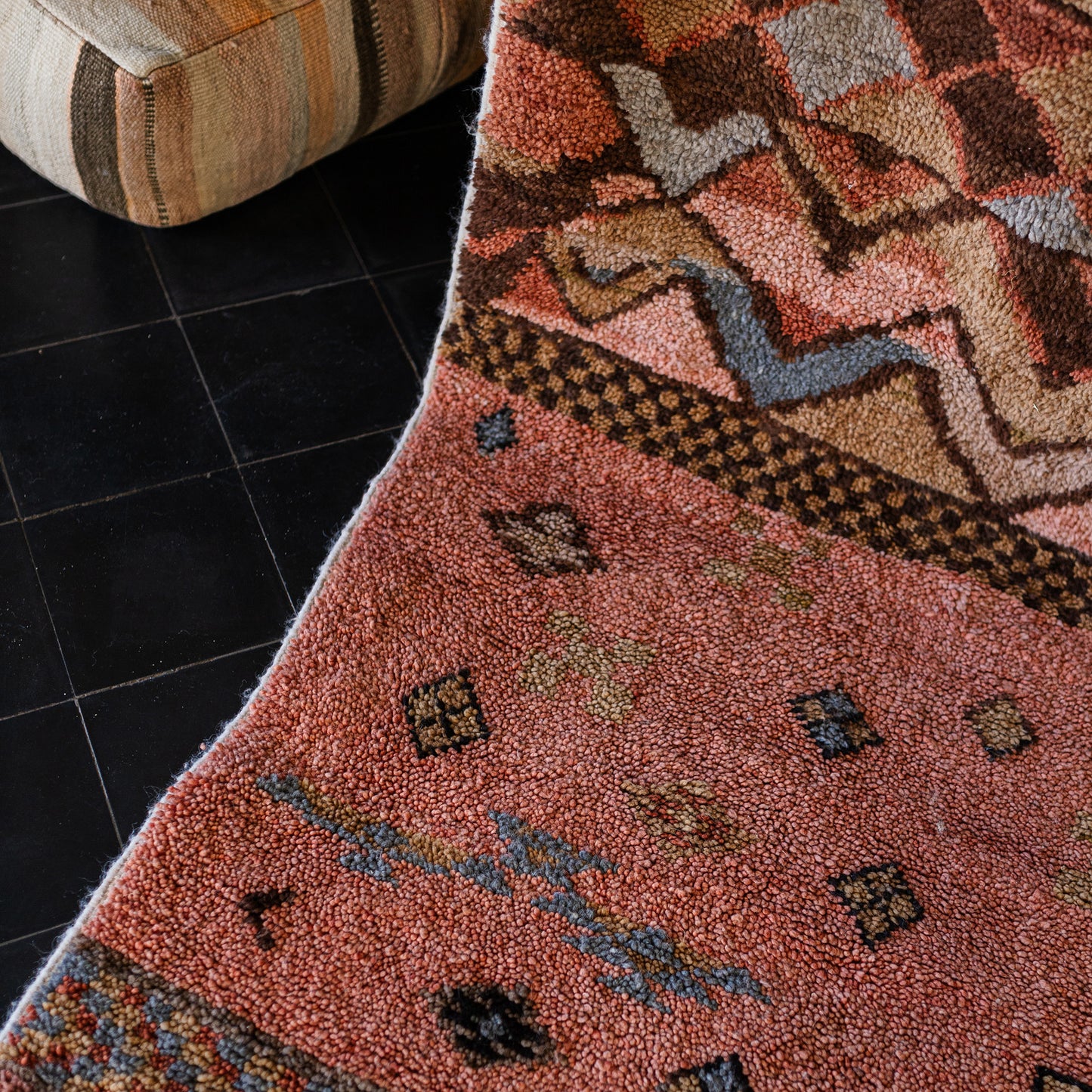 Red Azilal Rug – Handmade Moroccan Wool Carpet with Berber Patterns