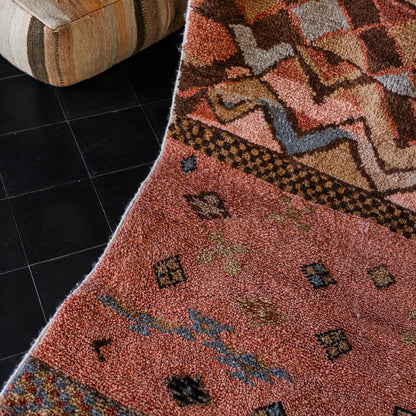 Red Azilal Rug – Handmade Moroccan Wool Carpet with Berber Patterns